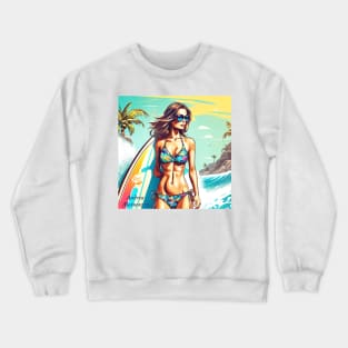 Girl Action Surf Crewneck Sweatshirt